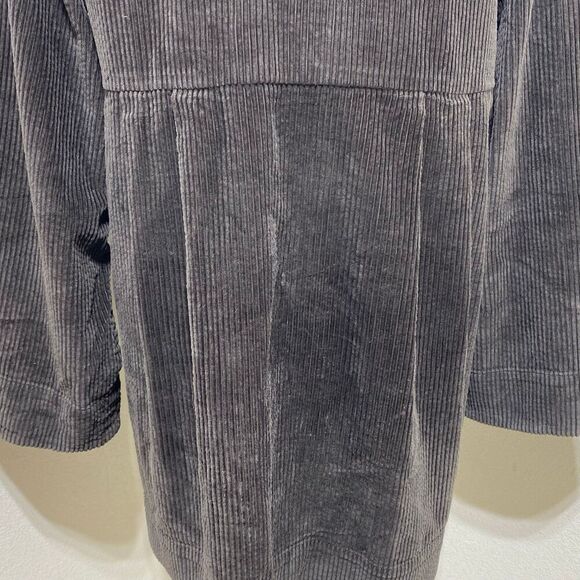 J Jill Corduroy Jacket Long Full Button Front Pockets Mandarin Collar Size Large - Picture 9 of 12